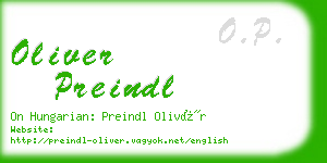 oliver preindl business card